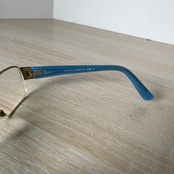 Gucci GG2870 IQ4 Eyeglasses Brown Blue Half Rim Frames 55-16-135 Excellent Cond - Picture 6 of 8